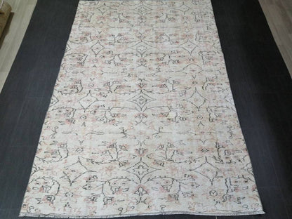 Muted Vintage RUG TURKISH Large Rug 5.5 x 8.3 Oushak Rug Vintage Oushak Rug Vintage Rug Muted Faded Rug Hand Made Rug Vintage Neutral Rug