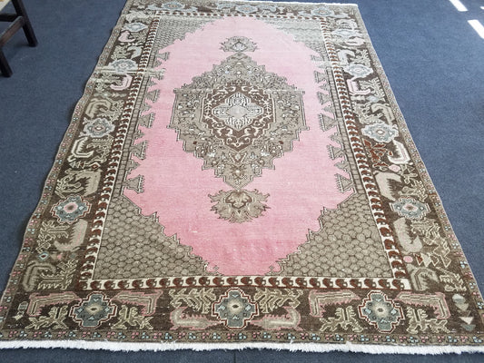 Turkish oushak rug, vintage rug, vintage oushak rug,turkish rug,decorative rug,floor rug,traditional turkish design 6'5x4'3" feet