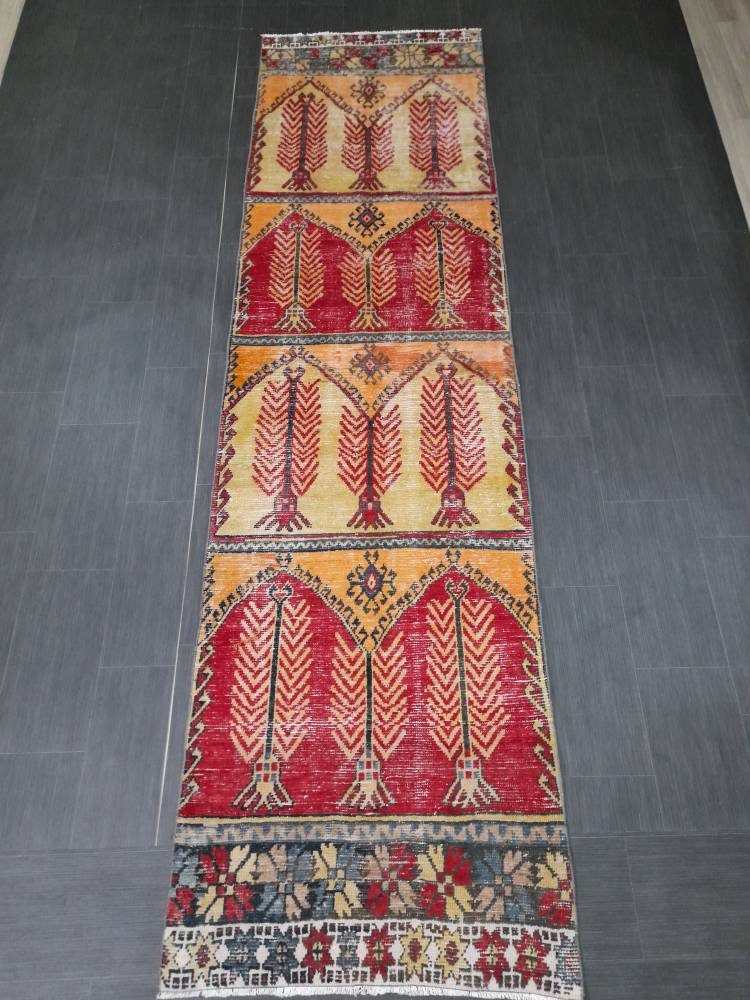 3 x 11.5 Oushak Runner Rug Turkish Runner Rug Nomad Muted Vintage Runner Rug Hallway Runner Rug Kitchen Runner Rug Wool Staircase Runner Rug