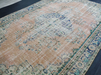 9.8 x 6.8 OUSHAK RUG TURKISH Oushak Rug Vintage Oushak Runner Rug Vintage Runner Rug Wool Oushak Rug Hand Made Rugs Vintage Turkish Rug