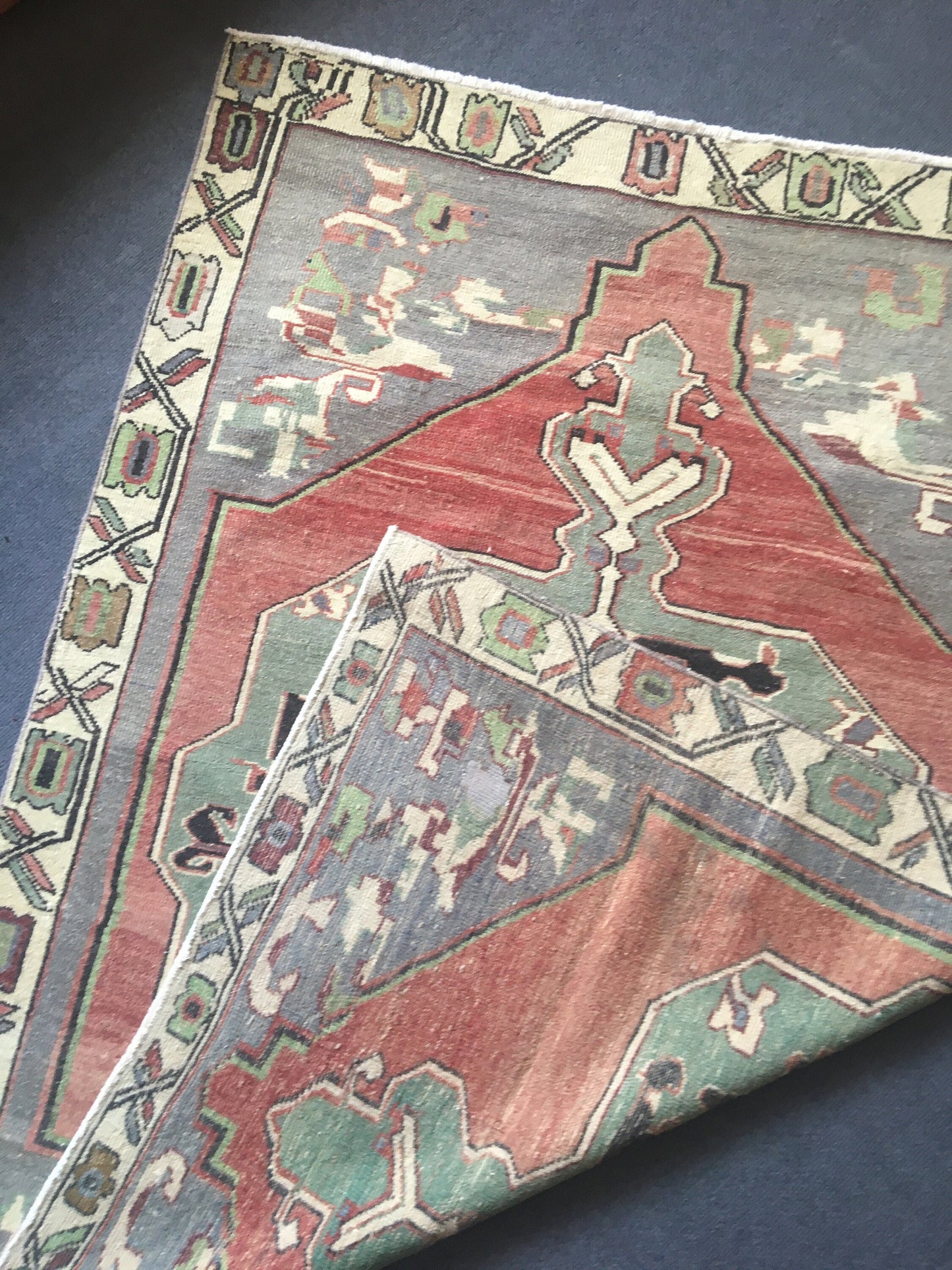 4x5 feet green laundry floor rug, vintage turkish red kitchen area rug, oushak bedroom bohem rug, anatolian bathroom large rug, wool carpets