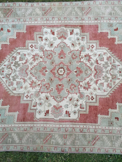 Oushak rug 5x10 vintage knotted wool rug,area rug,living room rug