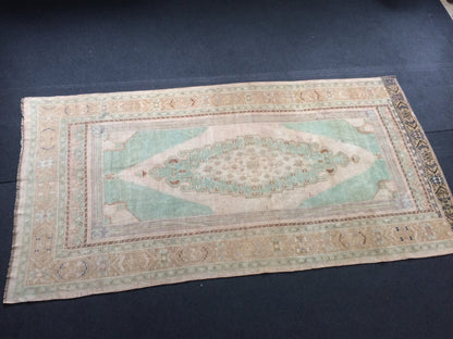 10 x 5.2 Vintage Turkish Rug, Turkish Rug, Wool Oushak Rug, Oushak  Rug, Hand Made  Rug, Wool Rug, Turkish Rug 5 by 10 ft