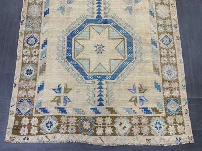 Muted Vintage Runner Rug Persian Runner Rug 4.8 x 12.5 Star Rug Runner Turkish Runner Kitchen Runner Rug Antique Wool Oriental Runner
