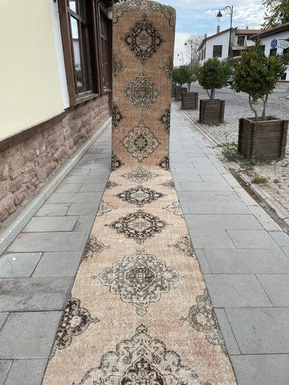XL Turkish Runner Rug 2.7 x 23.8 ft Vintage Runner Rug Hallway Runner Rug Kitchen Runner Rug Staircase l Runner Rug Extra Long Oushak Runner