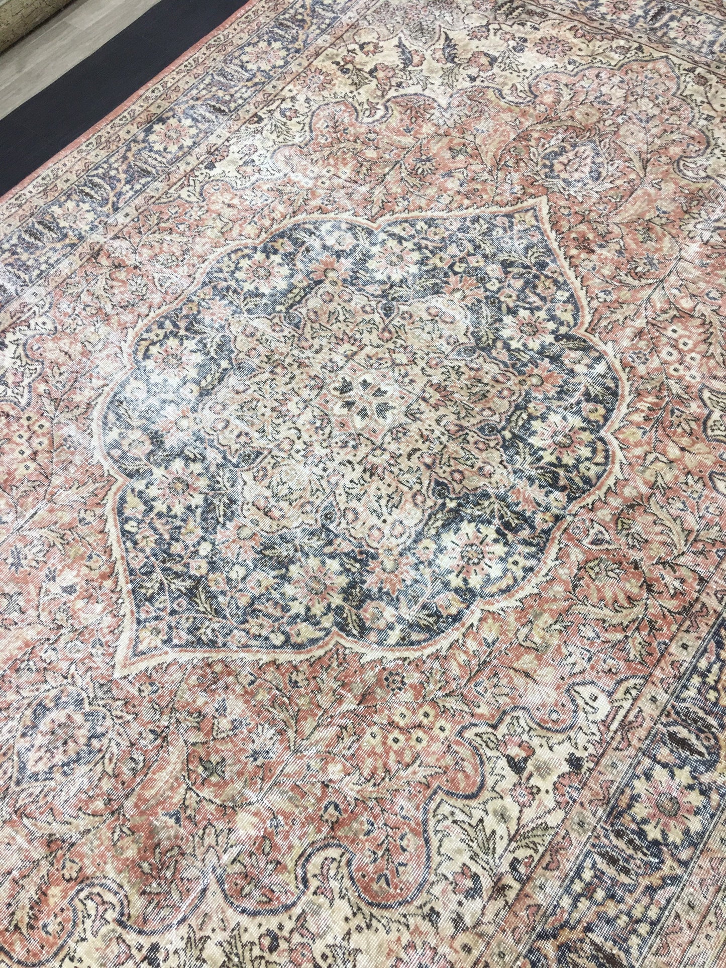 Muted Large Handmade RUG 7.8 x 11.8 TURKISH Rug Vintage Oushak Rug Muted Vintage Rug Wool Persian Rug Hand Knotted Rug Vintage 8x12 Rug