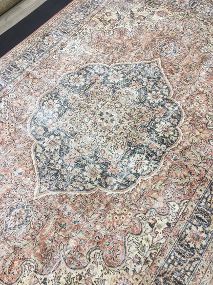 Muted Large Handmade RUG 7.8 x 11.8 TURKISH Rug Vintage Oushak Rug Muted Vintage Rug Wool Persian Rug Hand Knotted Rug Vintage 8x12 Rug