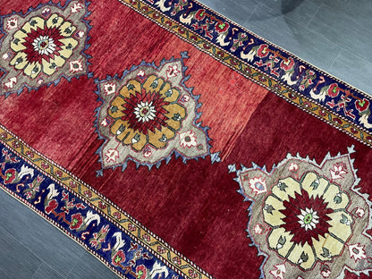 Wool Rug, TURKISH Handmade 4.5 x 9.6 Rug, Vintage Turkish Rugs, Anatolian Oushak Rug, Turkish Oushak Rug, Vintage Oushak Rug, Hand Knotted