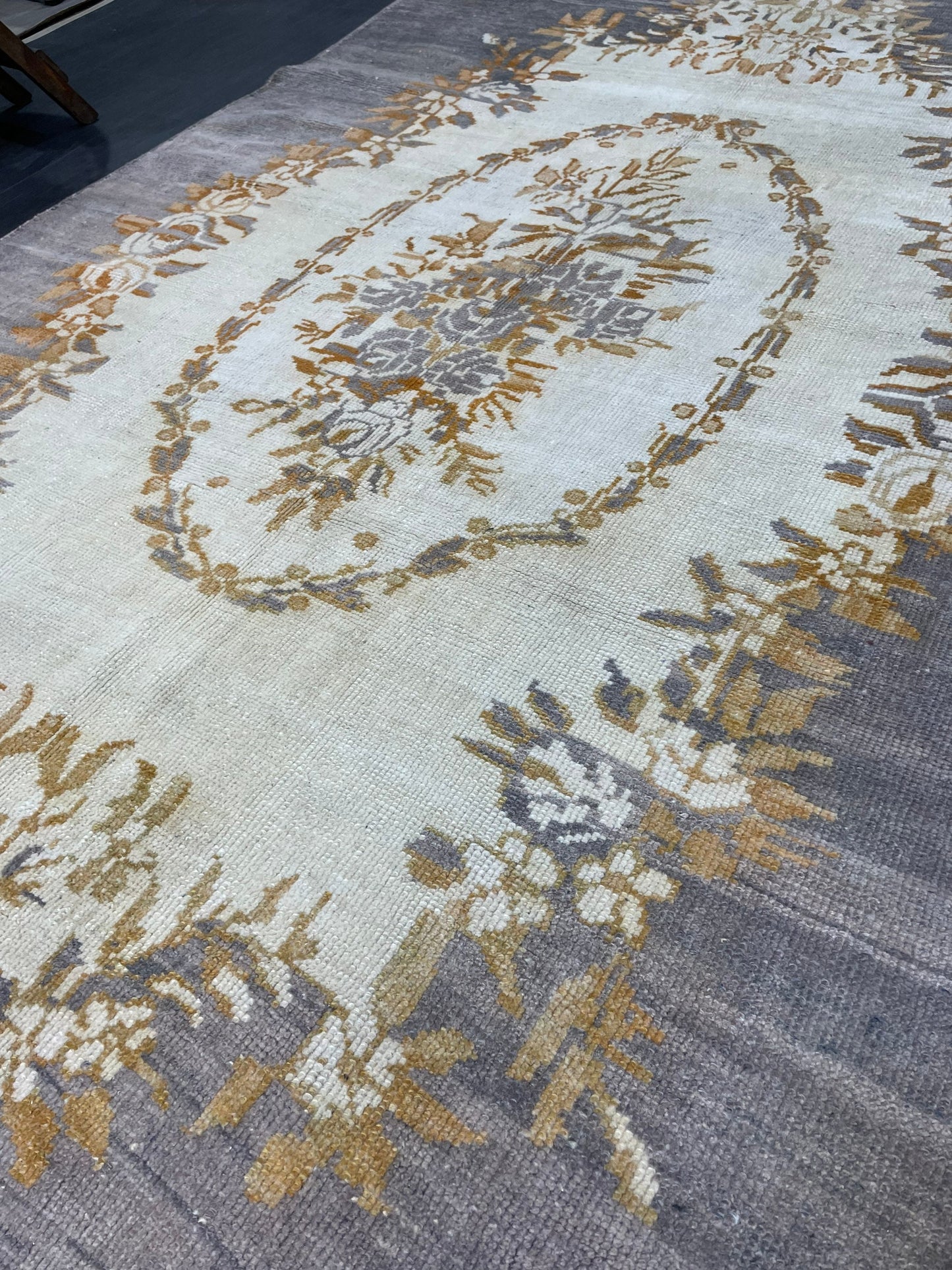 Vintage Rug, Persian 4.9 x 8.7 Rug, All Wool Hand Knotted Rug, HANDMADE Rug, Vintage Turkish Rug, Oushak Rug, Grey Wool Rug