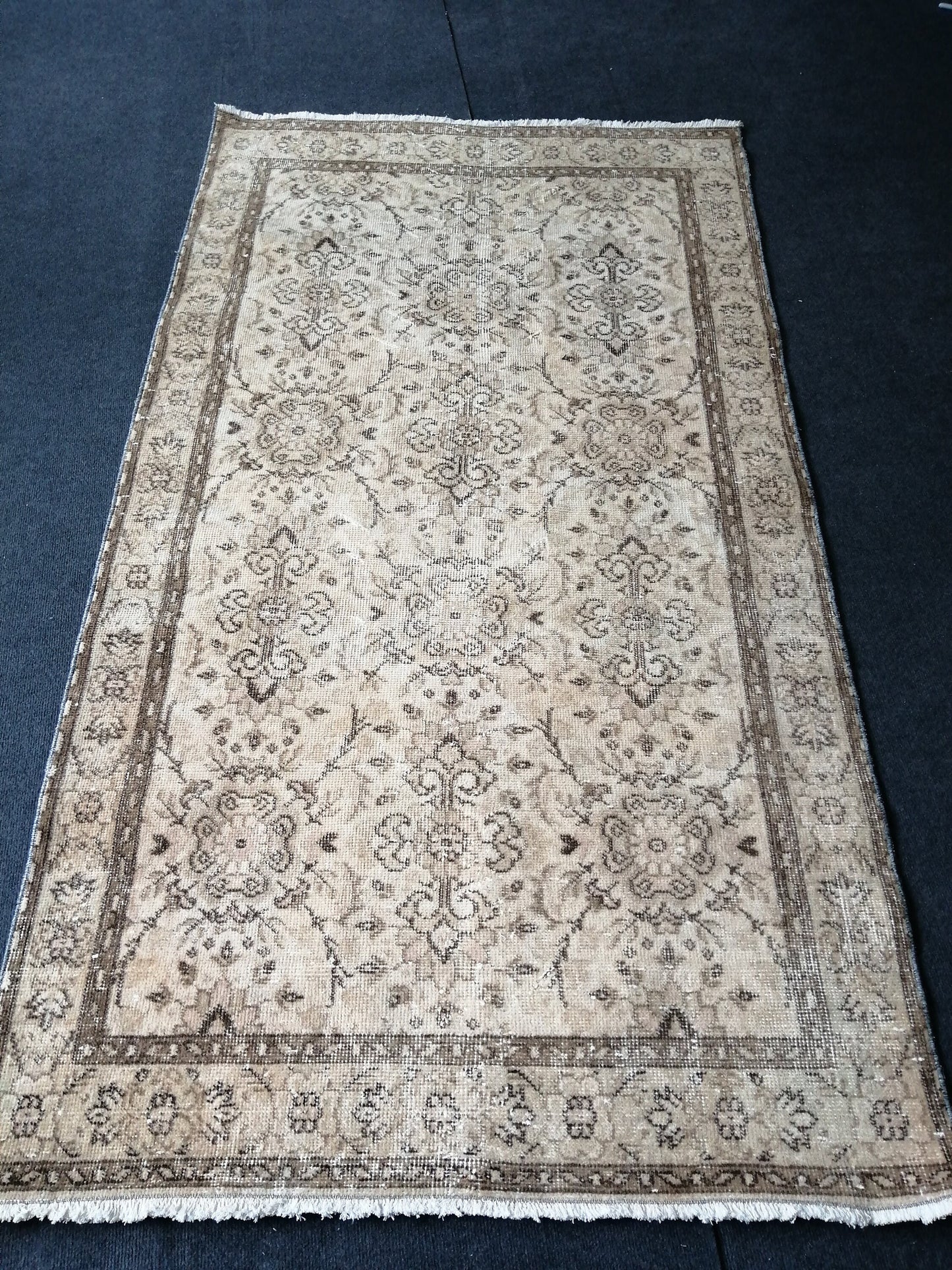 6.9 x 3.8 Rugs, Hand Made Rug, Neutral Rug, Rustic Rug, Boho Rug, Rug Runner, Neutral Turkish Rug, Farmhouse Rug, Vintage Rug, Wool rug