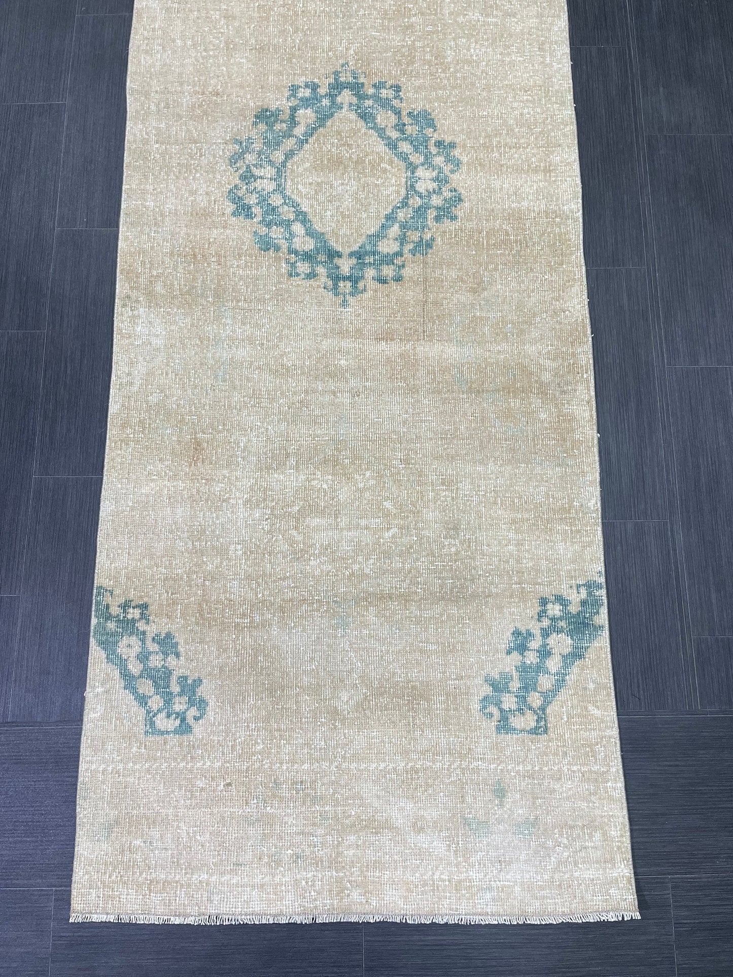 Muted Hand Knotted Runner Rug 3 x 12 Turkish Runner Rug Vintage Runner Rug Hallway Runner Rug Kitchen Runner Rug Handmade Runner Rug