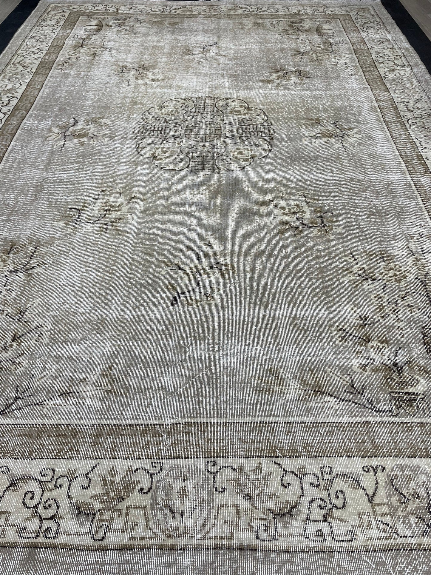 Large Muted Oushak Rug Large Area Antique 8.4 x 12.2 Vintage Turkish Rug Hand Knotted Rug Vintage Handmade Persian Rug