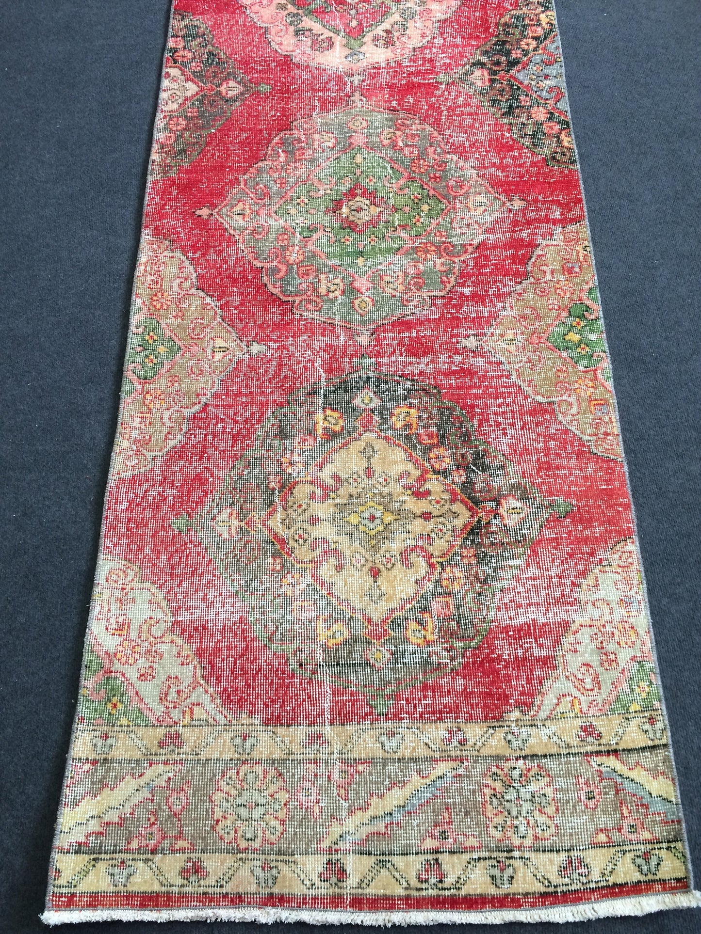 12 x 2.9 Vintage Runner Rug Oushak Runner Rug Turkish Runner Rug Hallway Runner Rug Kitchen Runner Rug Wool Runner Rug Wool Oushak Rug