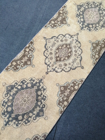 13.7 x 2.8 Vintage Oushak Runner Rug Turkish Runner Rug Vintage Runner Rug Hallway Runner Rug Kitchen Runner Rug Wool Runner Rug Wool Oushak