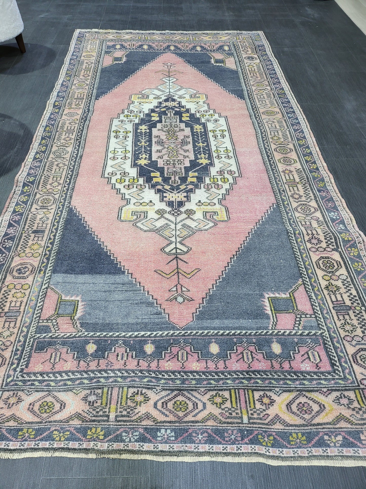 OUSHAK RUG, TURKISH Antique Rug, 4.5 x 8.9 Vintage  Rug, Antique Rug Wool Handknotted Rug,  Hand Made Rugs Vintage Turkish Rug