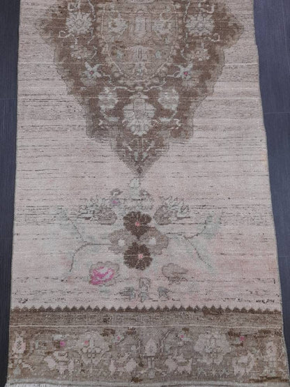 Vintage Runner Rug 2.8 x 11.4 Turkish Runner Rug Handmade Runner Rug Hallway Runner Kitchen Runner Rug Wool Runner Rug Oriental Runner Rug