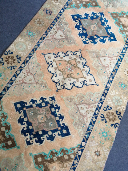 13 x 4.8 Runner Oushak Runner Rug, Turkish Runner Rug, Vintage Runner Rug, Hallway Runner Rug, Kitchen Runner Rug Wool Runner Rug