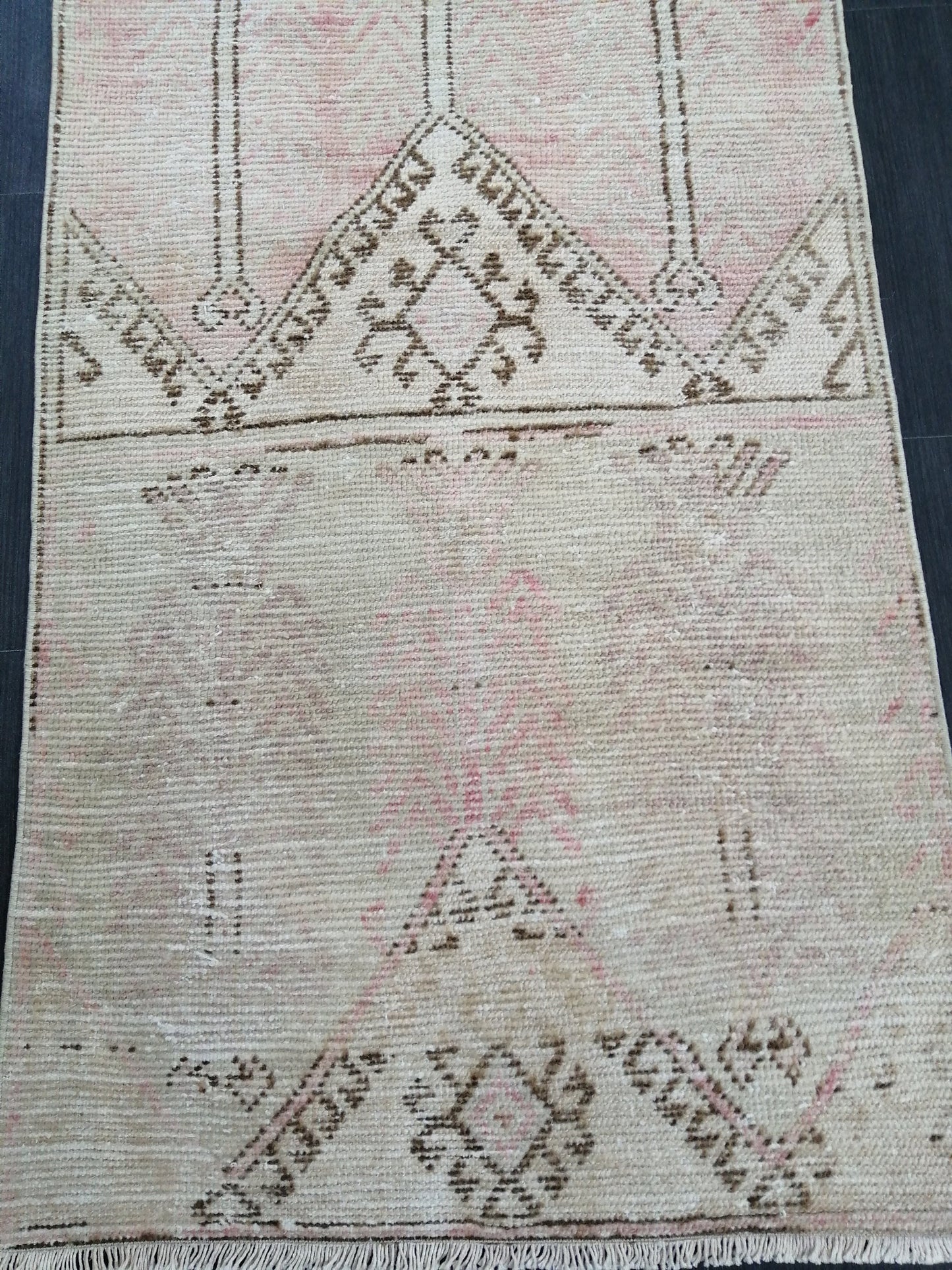 2.8 x 10.9 Distressed Oushak Runner Rug Muted Turkish Runner Rug Vintage Runner Rug Muted Hallway Runner Rug Kitchen Runner Rug Wool Runner