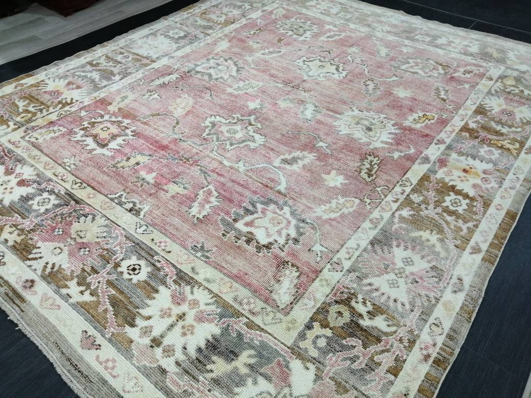 Vintage Rug OUSHAK RUG 10 x 8.3 TURKISH Oushak Rug Modern Oushak Rug Vintage Rug Wool Oushak Rug Hand Made Rugs Vintage Turkish Rug 8x10 rug