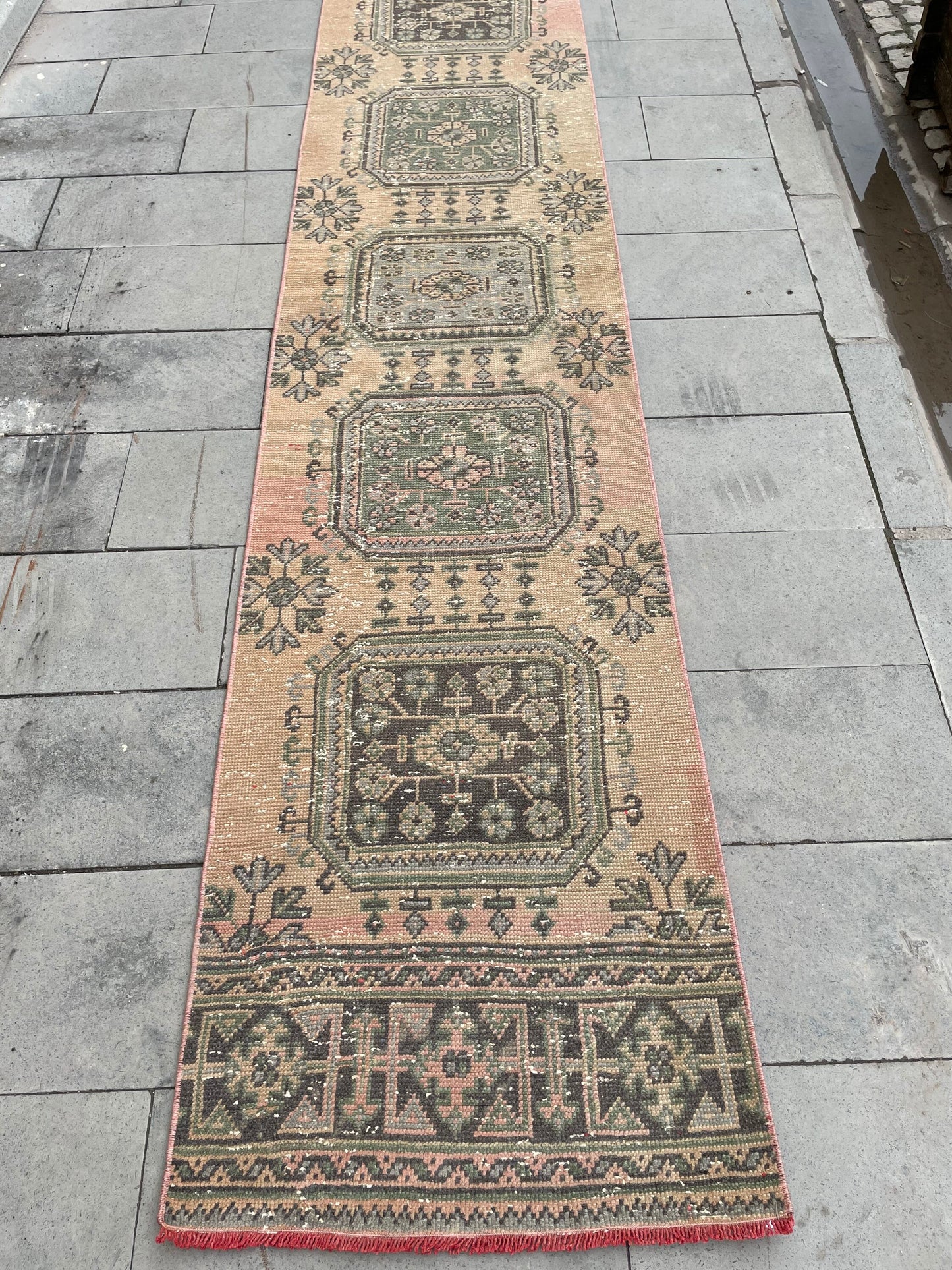 Muted Vintage Staircase Runner Rug 2.5 x 27 Extra Long TURKISH Runner Rug Vintage Runner Rug Distressed Runner Rug  Runner Handmade Runner