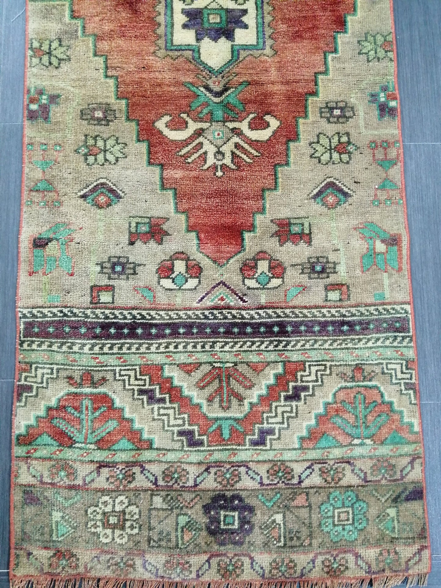 9.4 x 2.4 Oushak Runner Rug Turkish Runner Rug Vintage Runner Rug Hallway Runner Rug Kitchen Runner Rug Wool Runner Rug Wool Oushak Rug