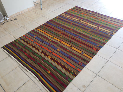 Flatweave OUSHAK RUG TURKISH Oushak Rug Vintage Flat weave Oushak Runner Rug Vintage Runner Rug Wool Oushak Rug Hand Made Rugs Vintage  Rug