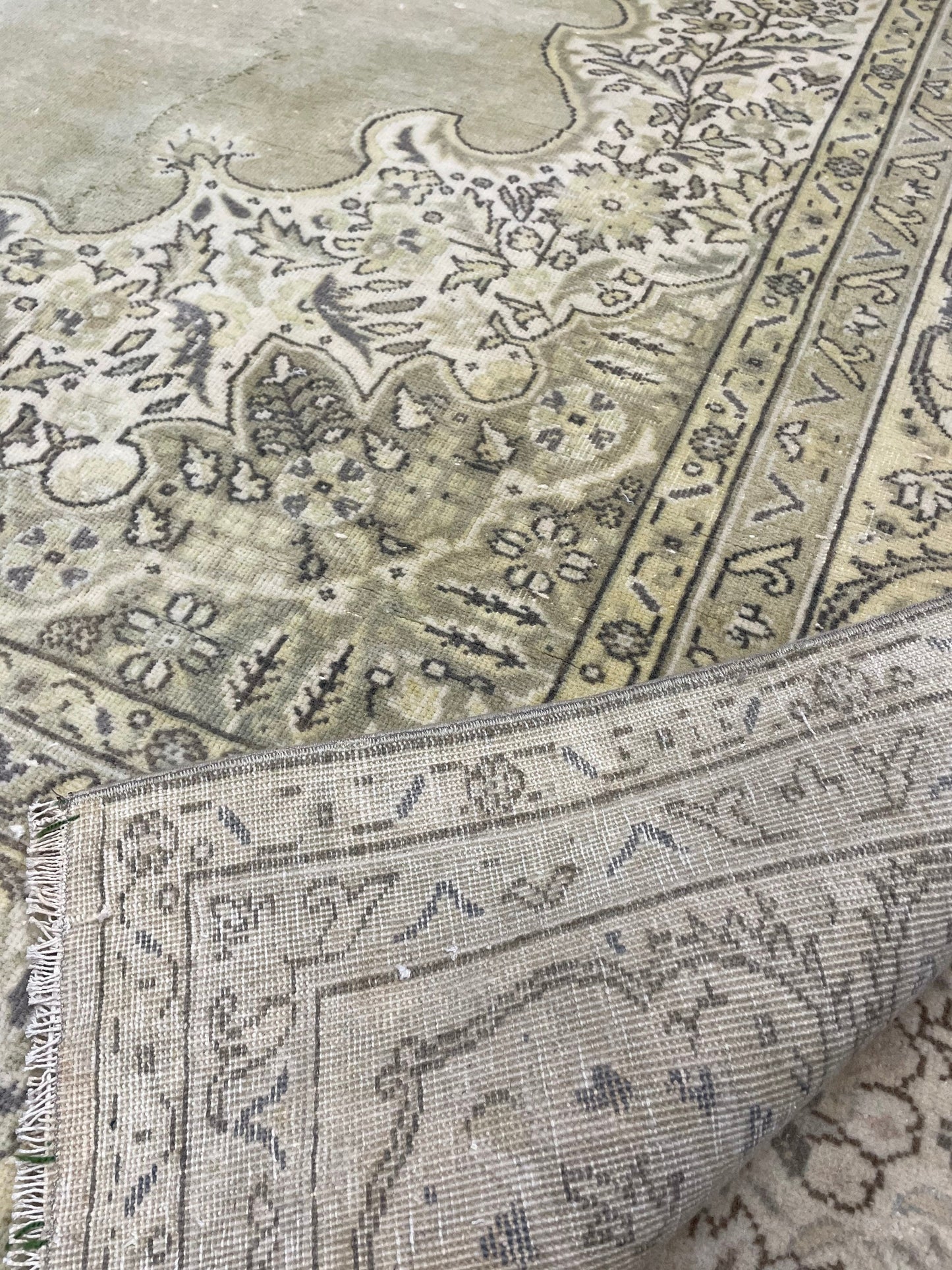 Vintage Turkish Rug Vintage Green 7x10 ft Rug, Oriental Rug Wool Rug Fine Hand Knotted Vintage Rug HandMade Rug Persian Rug