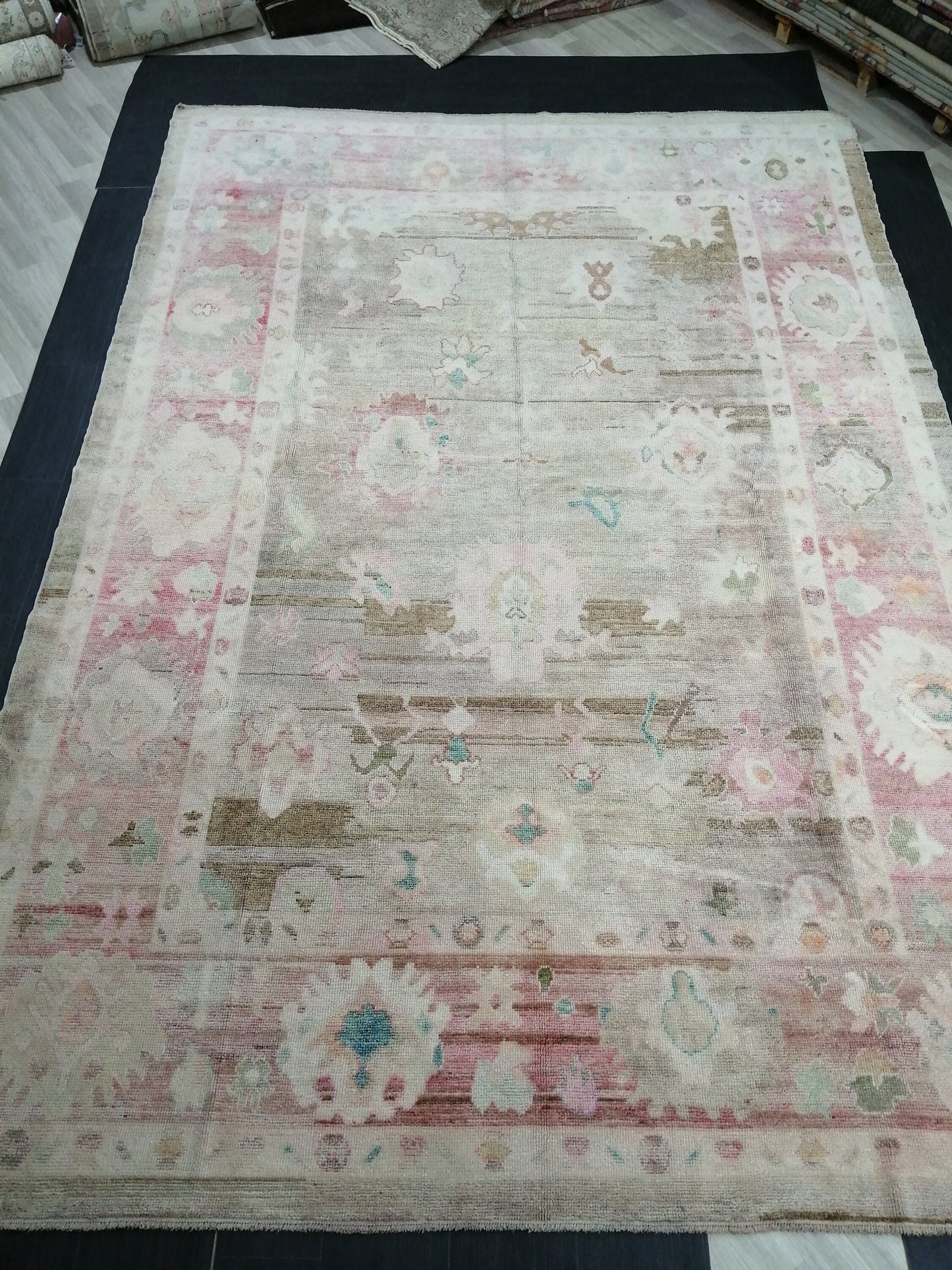 9x13 Muted Large OUSHAK RUG, TURKISH Oushak Rug, Vintage Oushak  Rug, Wool Oushak Rug Hand Made Rugs, Made In Turkey Oushak Rug