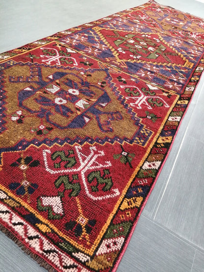 10.9 x 3.3 Oushak Runner Rug Turkish Runner Rug Vintage Runner Rug  Hallway Runner Rug Kitchen Runner Rug Wool Runner Rug Wool Oushak Rug