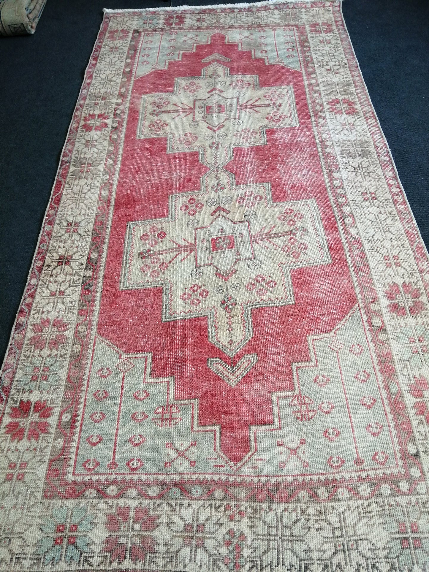 9.3 x 4.6   Oushak Runner Rug Turkish Runner Rug Vintage Runner Rug Hallway Runner Rug Kitchen Runner Rug Wool Runner Rug Wool Oushak Rug