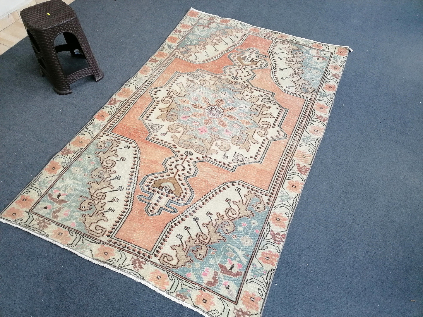 4.6 x 7 Oushak rug turkish rug vintage rug, rug,decorative turkish rug,