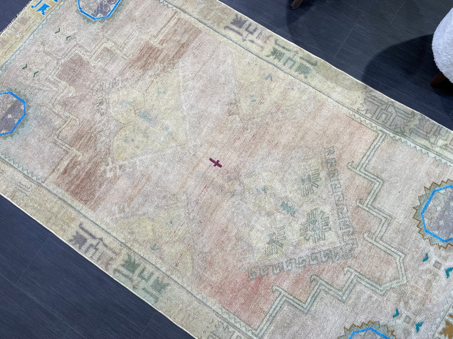 Anatolian Vintage Rug, TURKISH Rug, Vintage 3.10 x 7.3 Wool Rug, Oushak Rug, Hand Knotted Rug, 100% Wool Rug, Handmade Rug