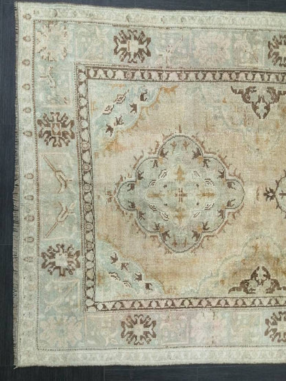 Muted Vintage Runner Rug 12.6 x 4.9 Muted Hallway Runner Rug Kitchen Runner Rug Muted Wool Runner Rug Muted Oushak Rug 12.6x4.9