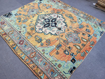 Handmade Rug, Hand Knotted 5.2 x 5.5 Rug, Oushak Rug, Rustic Rug, Vanity Rug, Turkish Rug, Farmhouse Rug, Vintage Rug, Wool rug