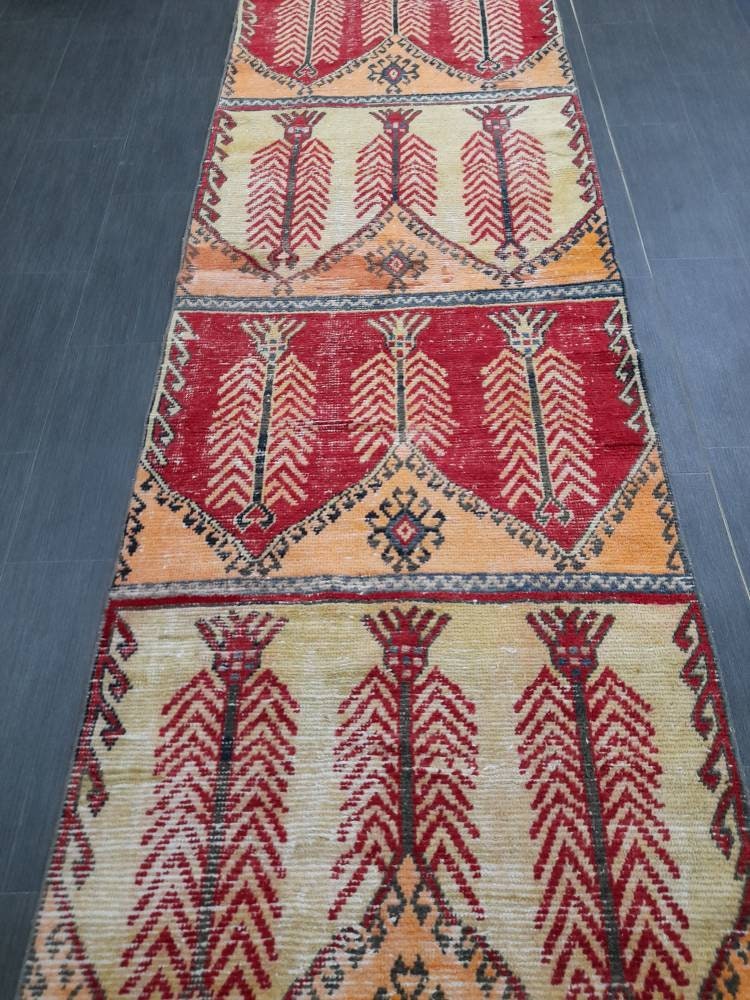 3 x 11.5 Oushak Runner Rug Turkish Runner Rug Nomad Muted Vintage Runner Rug Hallway Runner Rug Kitchen Runner Rug Wool Staircase Runner Rug