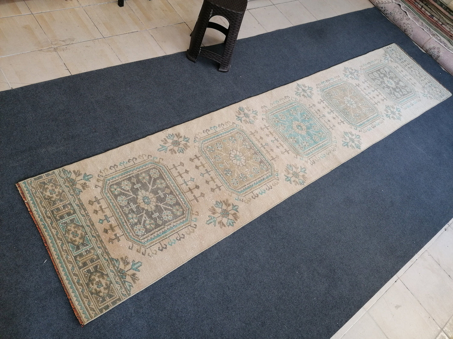 2'6x11'6 turkish runner rug, runner rug,vintage, oushak runner rug, kitchen runner rug, hallway runner rug,vintage runner rug,oushak runner