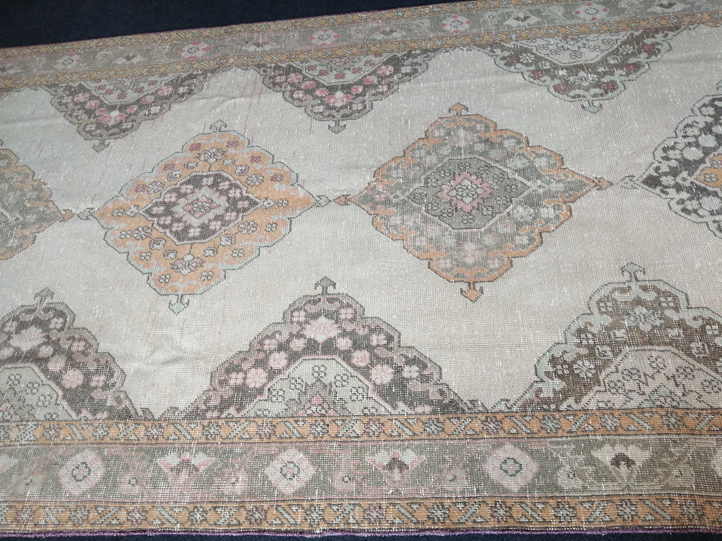 5 x 12.6 OUSHAK RUG TURKISH Muted Runner Rug Vintage Oushak Runner Rug Vintage Runner Rug Wool Oushak Rug Hand Made Rugs Vintage Turkish Rug