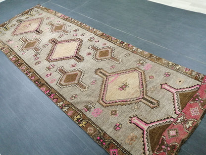 3.8 x 10.4 Oushak Runner Rug Turkish Runner Rug Vintage Runner Rug Hallway Runner Rug Kitchen Runner Rug Wool Runner Rug Wool Oushak Rug