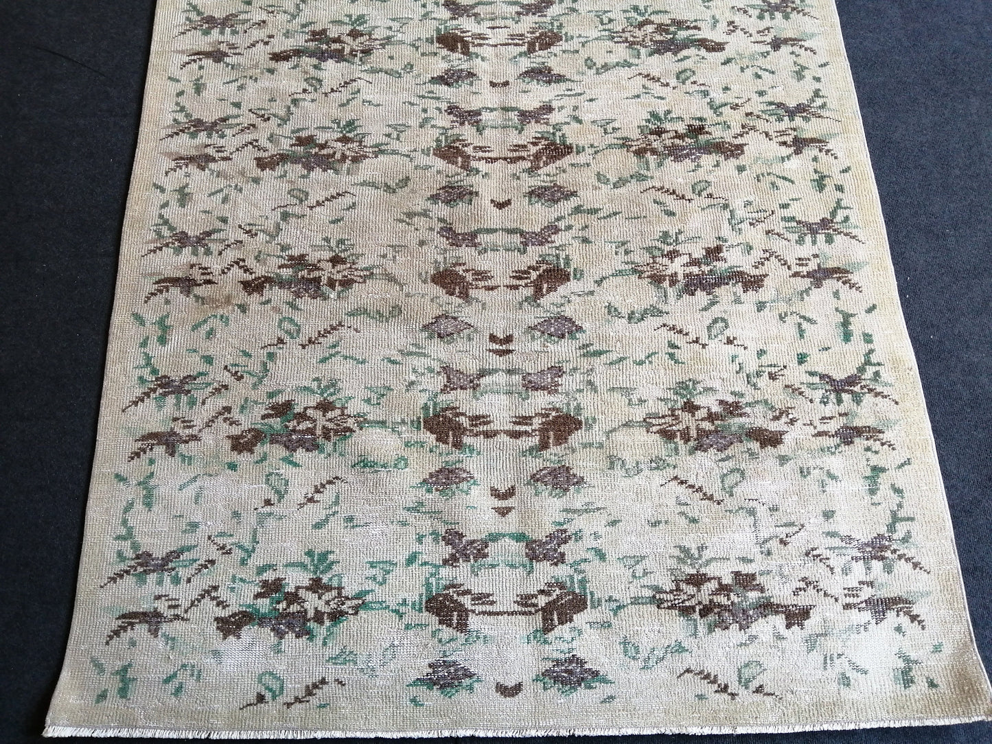 5 x 9.3 Floral Rug, Oushak Rug, Turkish Rug, Hand Made Rug,Oushak antique Rug,Hand woven Rug,Weaving Rug,Ethnic Rug,Kitchen Rug