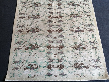 5 x 9.3 Floral Rug, Oushak Rug, Turkish Rug, Hand Made Rug,Oushak antique Rug,Hand woven Rug,Weaving Rug,Ethnic Rug,Kitchen Rug