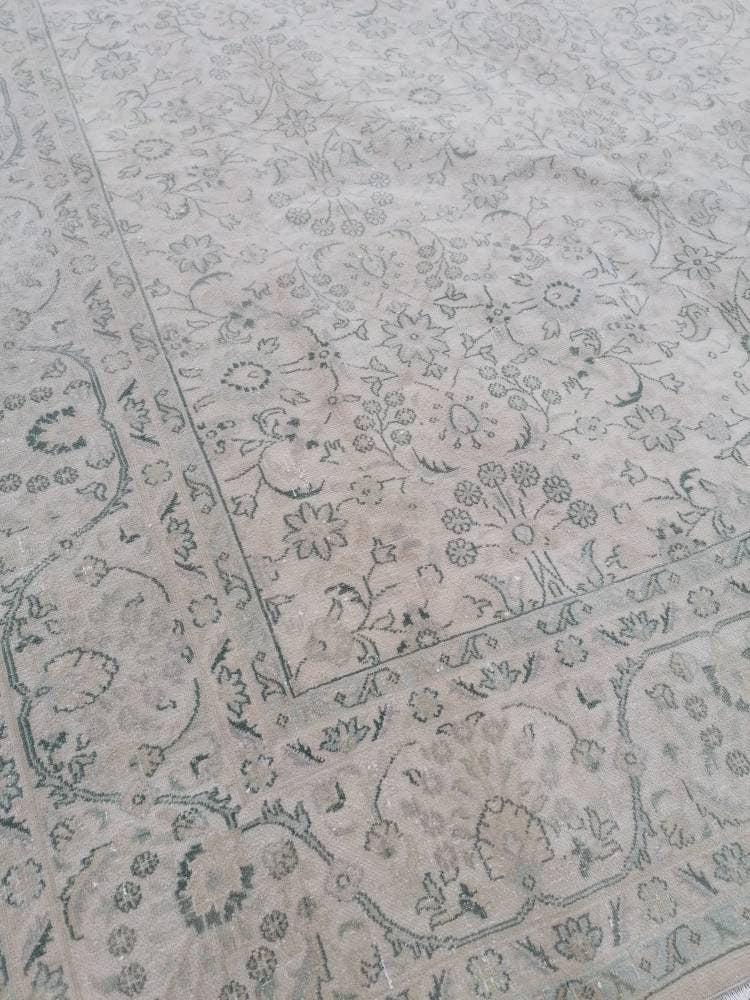 6'6x9'6 large morracon wool rug, oushak hand made rug,muted bohemian rug, living room rug