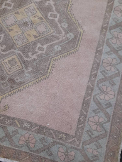 Muted Vintage Runner Rug 4.7 x 11 Muted Hallway Runner Rug Kitchen Runner Rug Muted Wool Runner Rug Muted Oushak Rug Turkish Runner Oriental