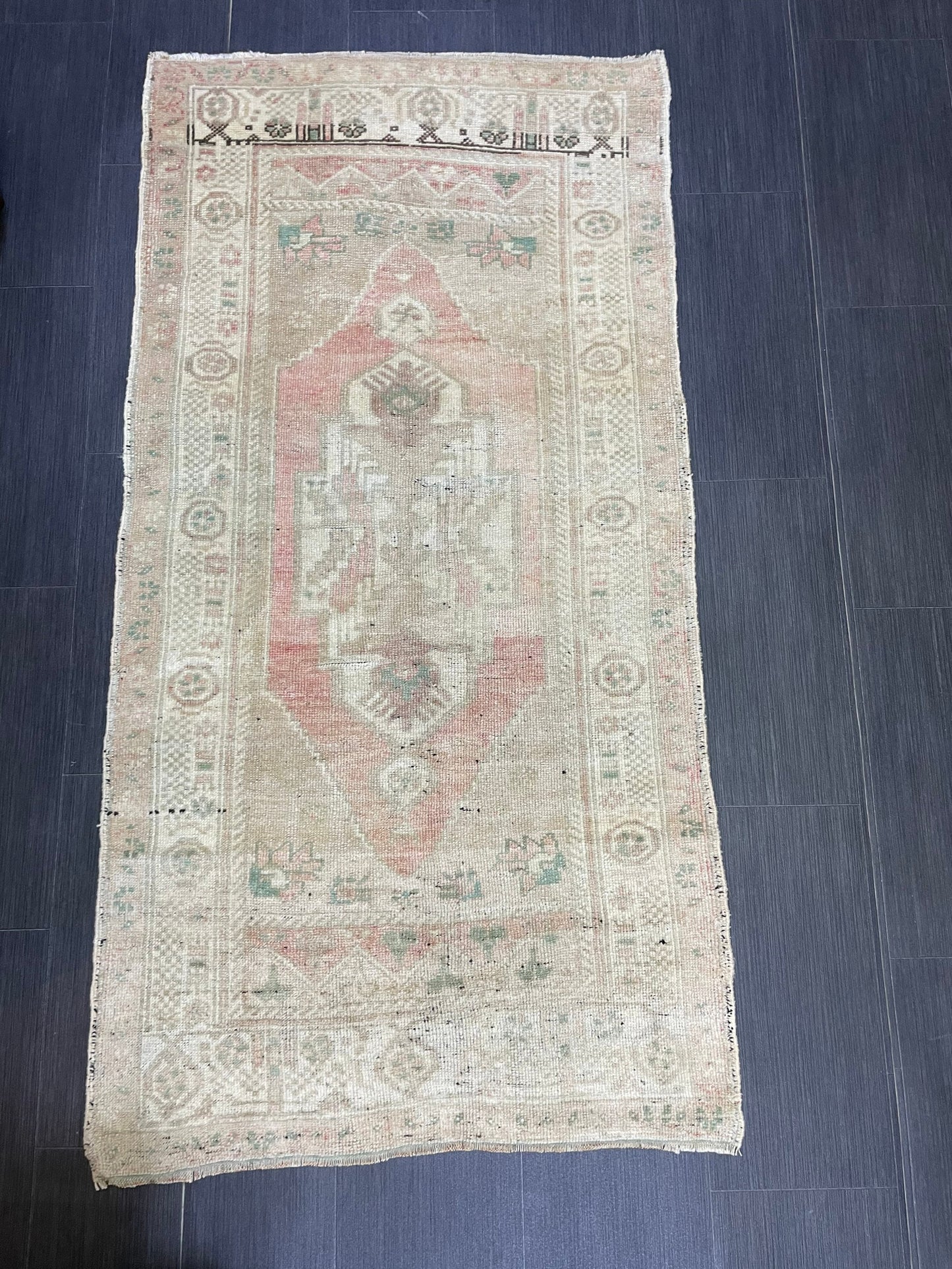 Vintage Turkish RUG, Muted Oushak Rug, 3 x 5.8 Vintage Rug, Antique Rug, Handmade Rug, Hand Knotted Rug Bohemian Rug Wool Rug