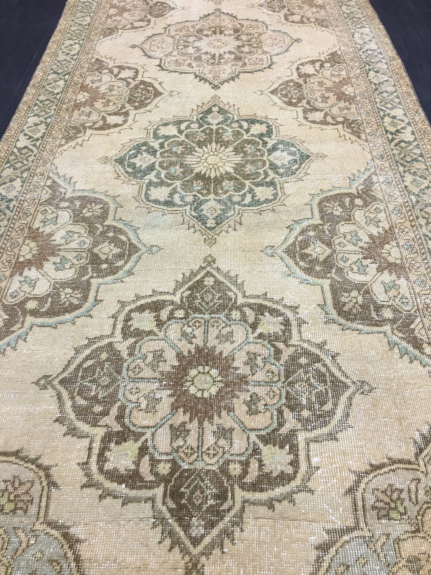 Vintage Runner Rug 4.8 x 14 Vintage Runner Hand Knotted TURKISH Runner Vintage Runner Distressed Vintage Persian Muted Runner Rug