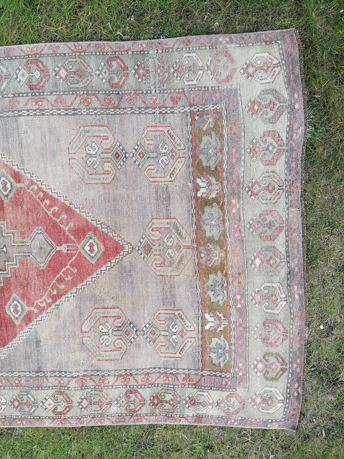 8'8x4'3 vintage rug, vintage oushak rug, unique hand made rug, kitchen area rug, bohemian traditional rug
