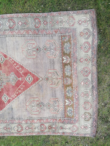 8'8x4'3 vintage rug, vintage oushak rug, unique hand made rug, kitchen area rug, bohemian traditional rug