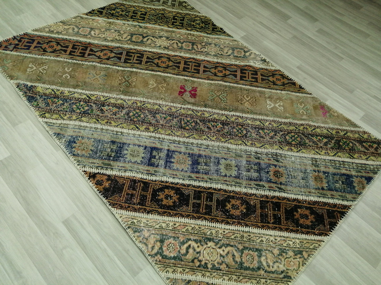 Patchwork Rugs, Hand Made Rug, Oushak Rug, Rustic Rug, Bohemian Rug, Rug Runner, Turkish Rug, Farmhouse Rug, Vintage Rug, Wool rug