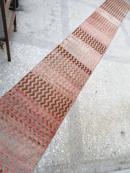 18'x2'4  long turkish runner rug,oushak runner rug,vintage runner rug,kitchen runner rug,vintage oushak rug,vintage anatolian  hand made