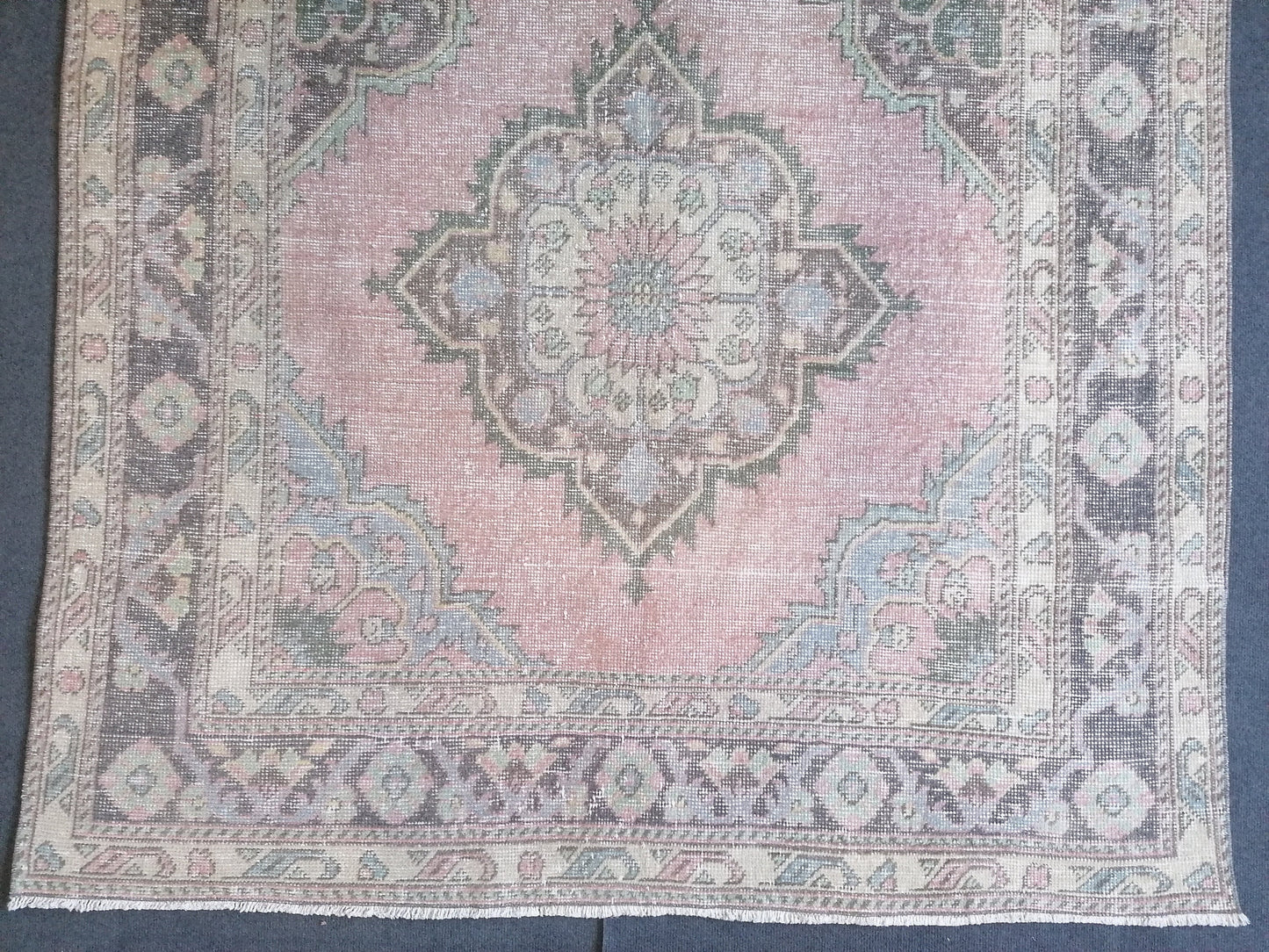 10'8x4'10 pastel runner rug, hallway runner,hand made rug,wool runner rug,vintage runner, turkish runner