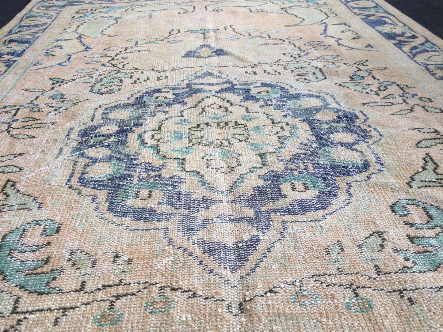 5.2 x 9.3 Large Area OUSHAK RUG TURKISH Oriental Rug Vintage Persian Rug Vintage 5x9 Rug Wool Oushak Rug Hand Made Rugs Vintage Turkish Rug